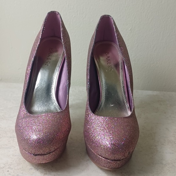 Bakers Glittery Pink Heels Size 10 M - Picture 2 of 10